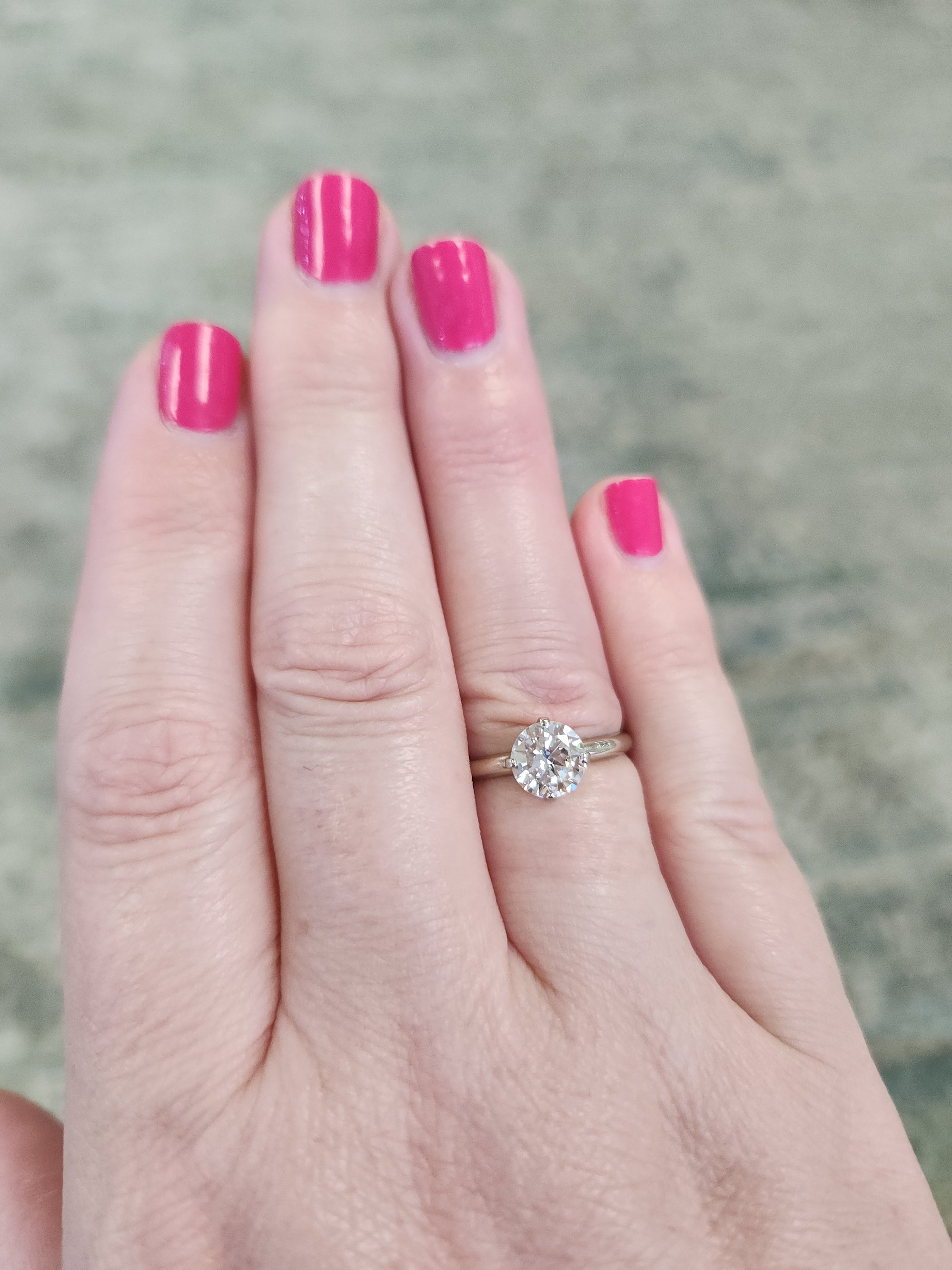 Sparkling Natural Diamond Solitaire Engagement Ring in 14k White Gold