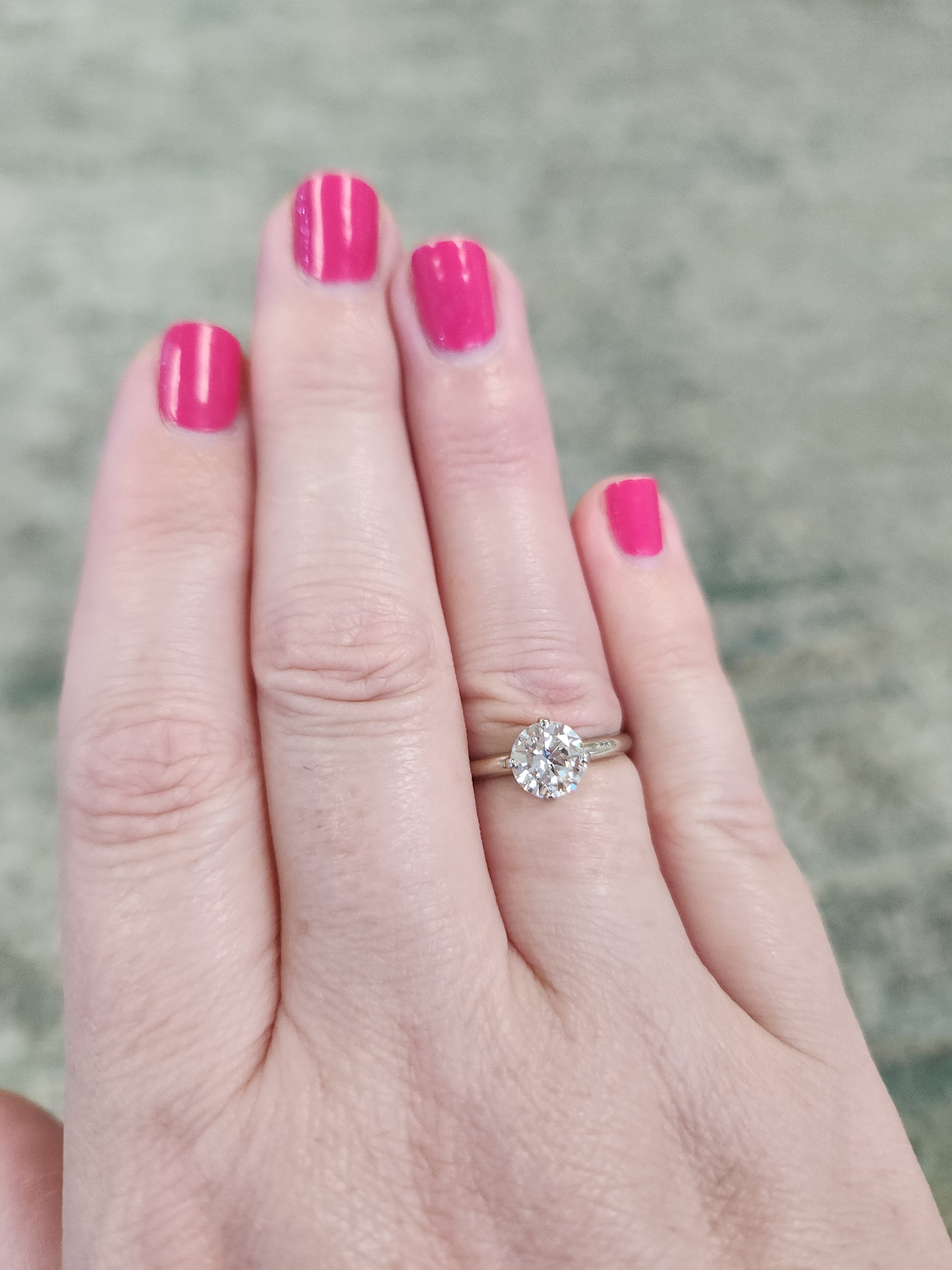 Sparkling Natural Diamond Solitaire Engagement Ring in 14k White Gold