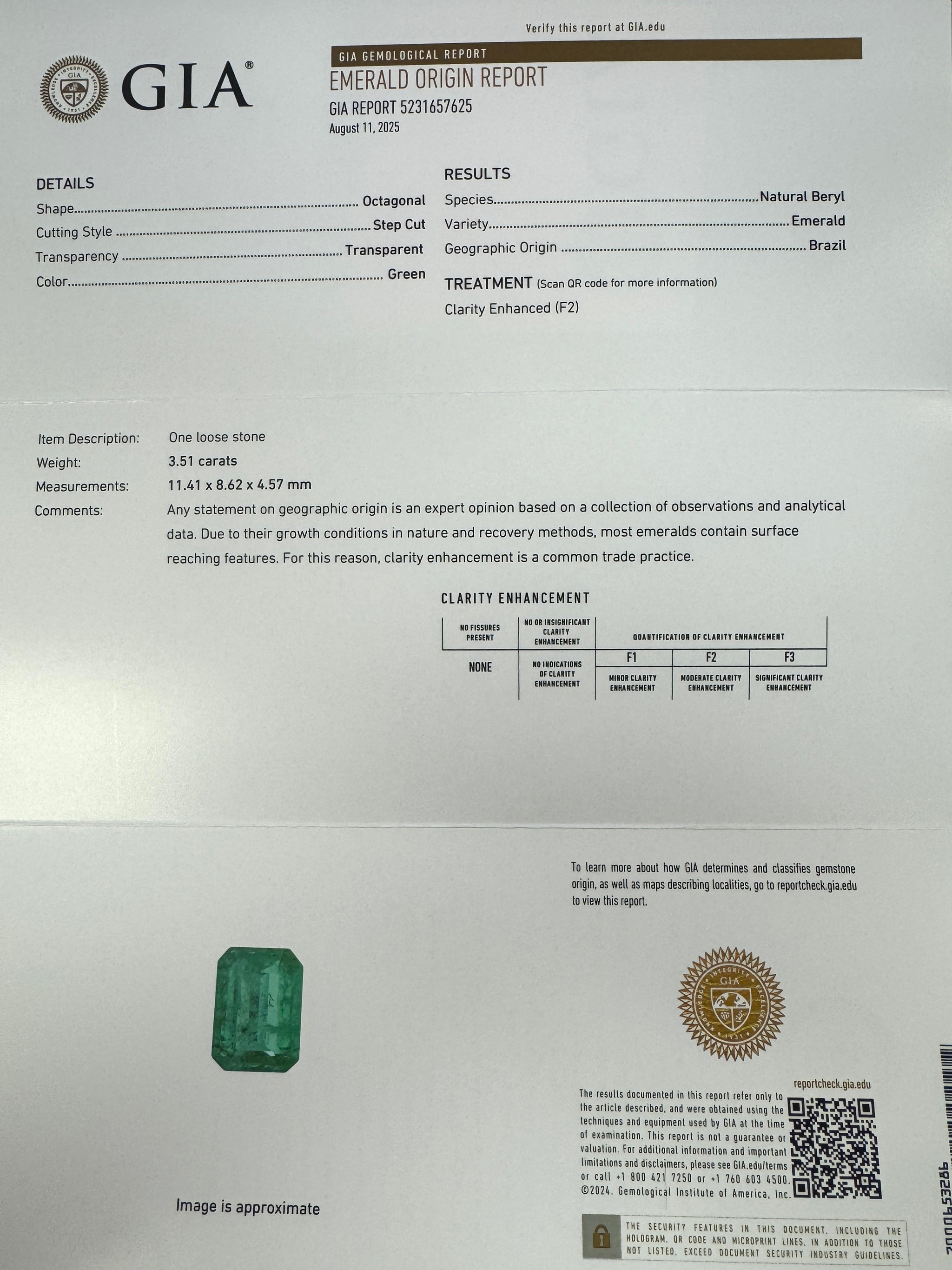 Exquisite GIA Certified Brazilian Emerald and Diamond Ring in 14k Yellow Gold