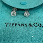 Tiffany & Co. 1.54cttw Diamond Stud Earrings in Platinum F Color VVS1/2 Clarity