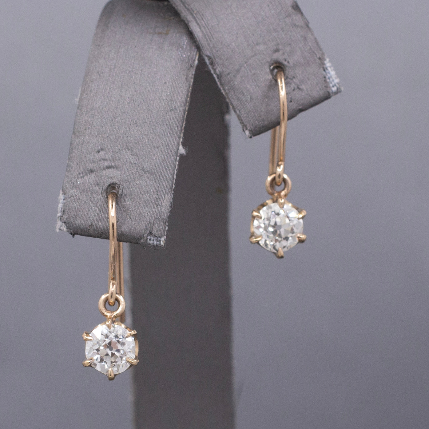 Exquisite Victorian Diamond 1.50cttw Drop Dangle Earrings in 14k Yellow Gold