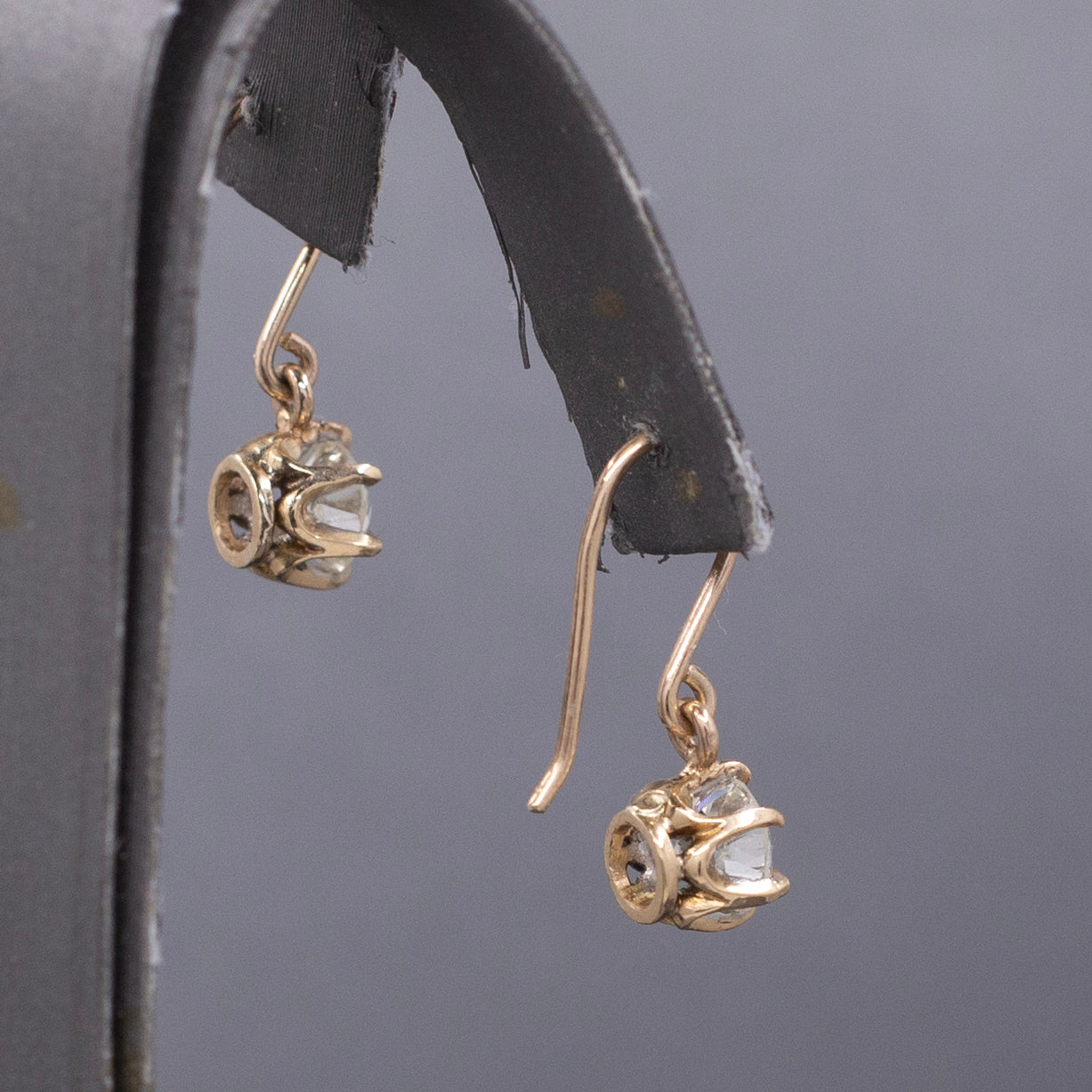 Exquisite Victorian Diamond 1.50cttw Drop Dangle Earrings in 14k Yellow Gold
