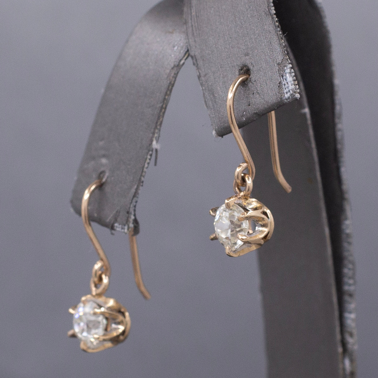Exquisite Victorian Diamond 1.50cttw Drop Dangle Earrings in 14k Yellow Gold