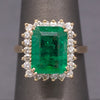 Exquisite GIA Certified Brazilian Emerald and Diamond Ring in 14k Yellow Gold