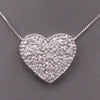 Vintage Pave' Diamond Heart Pendant Necklace in Platinum