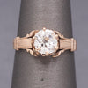 Antique Victorian 1.10ct Old Mine Cut Diamond Solitaire Ring in 10k Rose Gold
