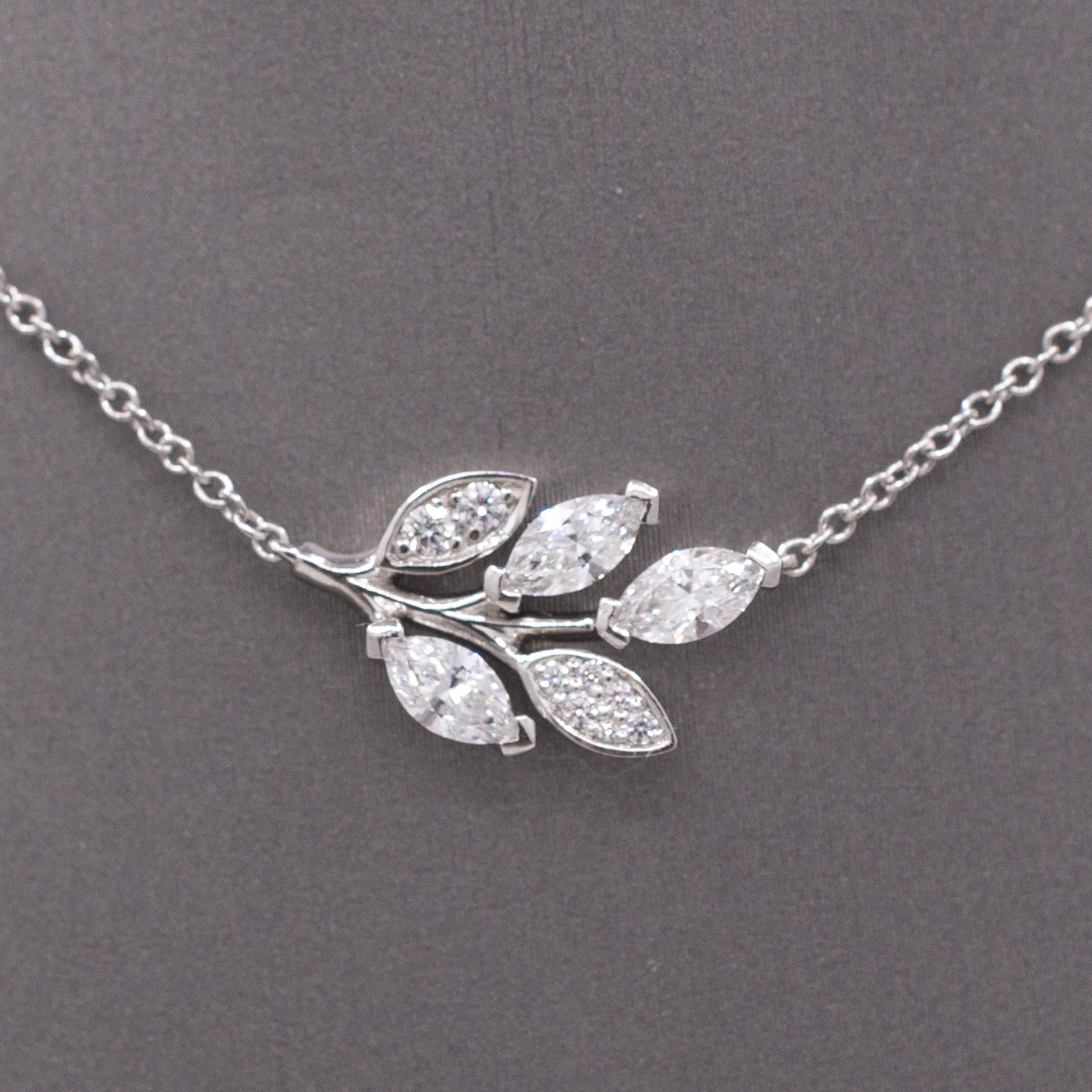 Tiffany and Co Victoria Diamond Leaf and Vine Pendant Necklace in Platinum