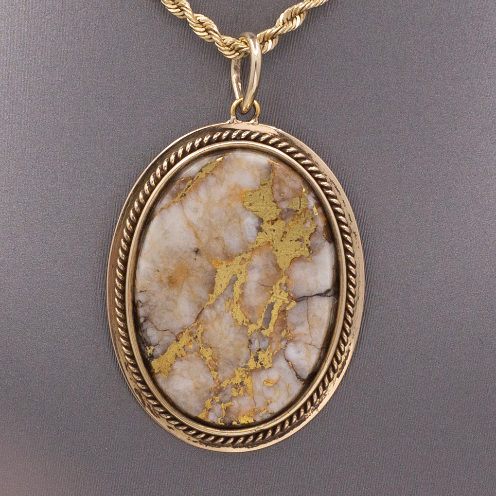 Antique Victorian Gold in Quartz Pendant in 14k Yellow Gold