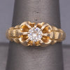 Antique Victorian Old European Cut Diamond Belcher Set Ring in 14k Yellow Gold