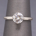 Sparkling Natural Diamond Solitaire Engagement Ring in 14k White Gold