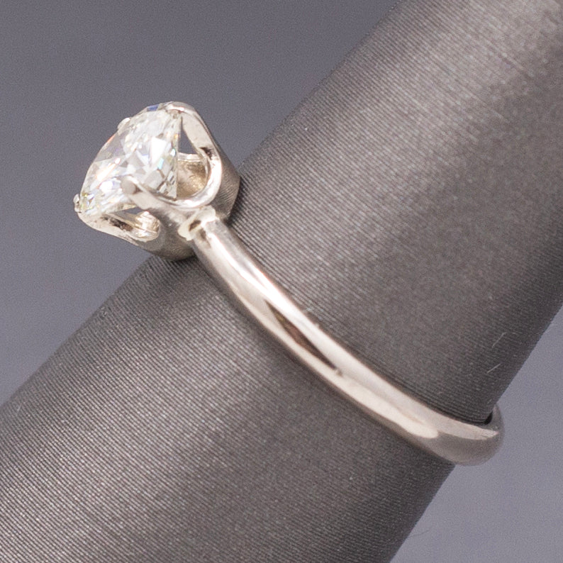 Sparkling Natural Diamond Solitaire Engagement Ring in 14k White Gold