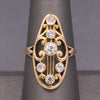 Art Nouveau Old European Cut Diamond Cluster Ring in 14k Yellow Gold