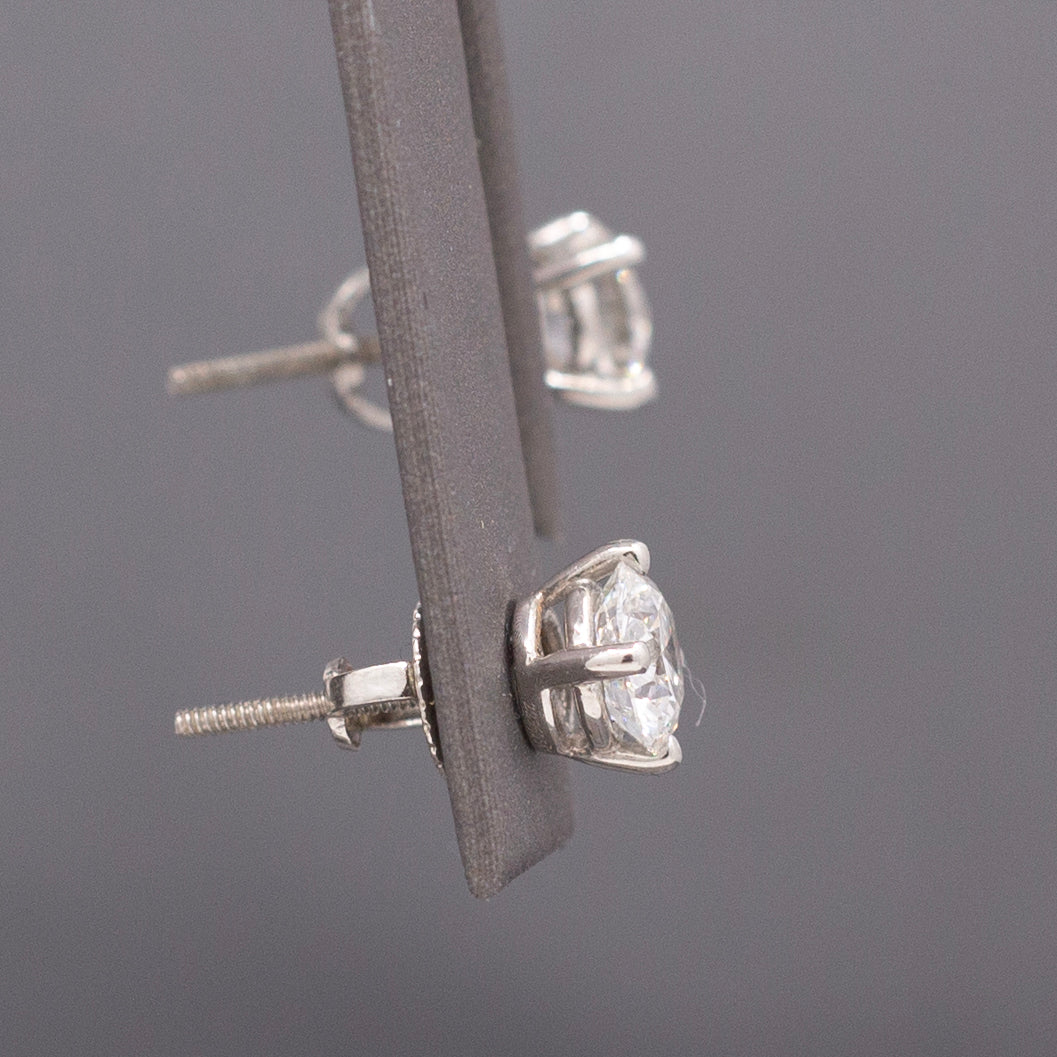 Tiffany & Co. 1.54cttw Diamond Stud Earrings in Platinum F Color VVS1/2 Clarity