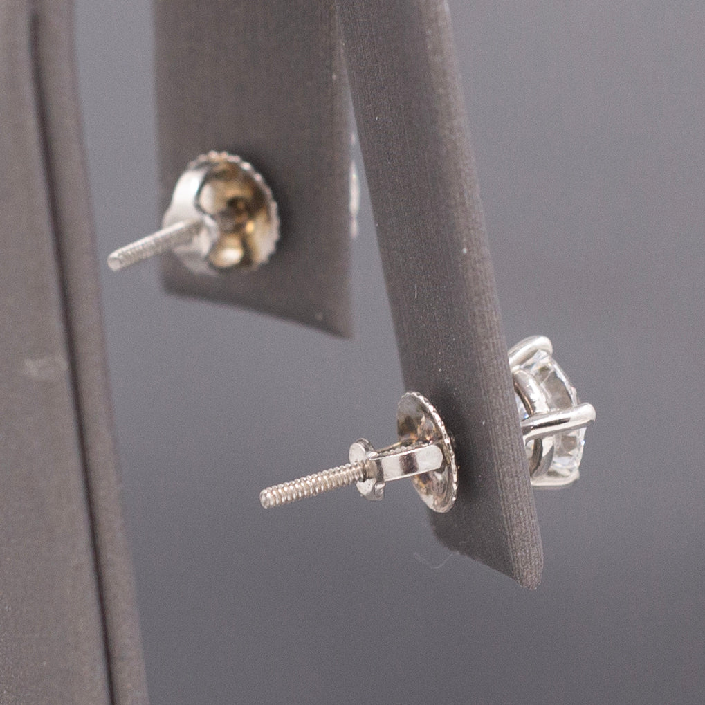 Tiffany & Co. 1.54cttw Diamond Stud Earrings in Platinum F Color VVS1/2 Clarity