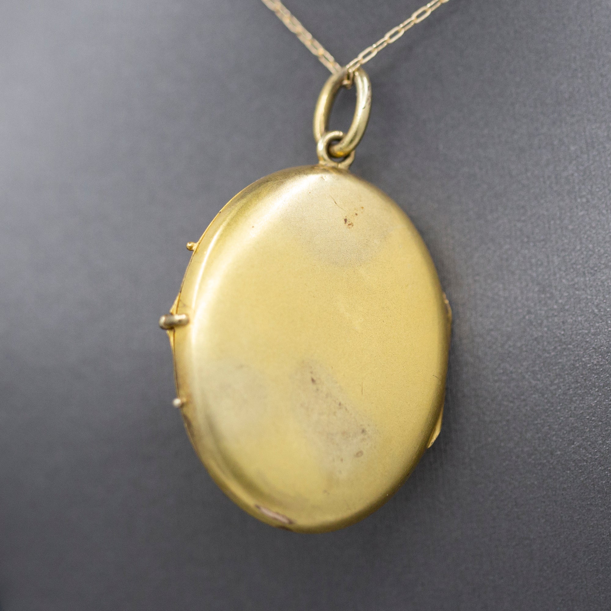 Exquisite Art Nouveau Madeira Citrine and Seed Pearl Large Locket in 14k Yellow Gold