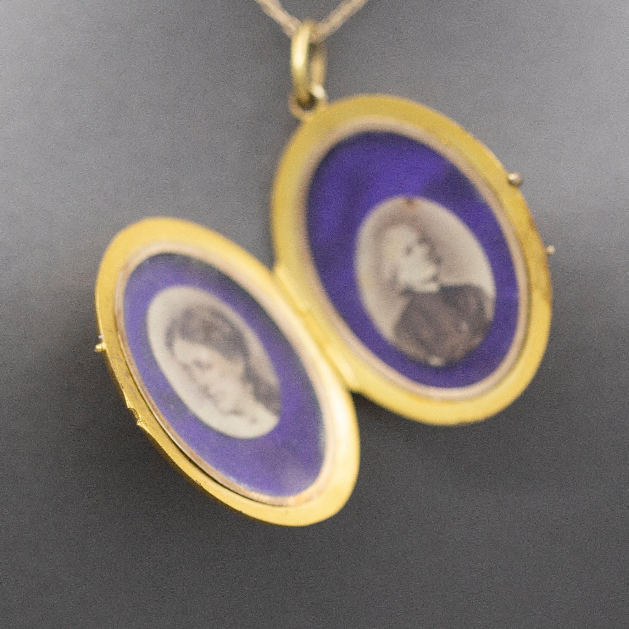 Exquisite Art Nouveau Madeira Citrine and Seed Pearl Large Locket in 14k Yellow Gold