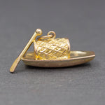 Vintage Sampan Malaysian Boat Charm in 14k Yellow Gold