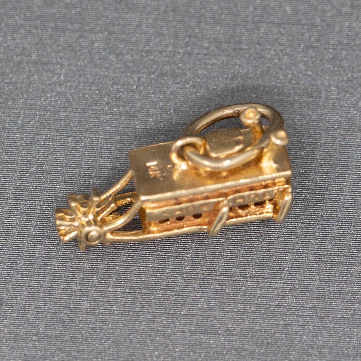 Vintage Show Boat River Boat Paddle Boat Articulated Charm in 14k Yellow Gold