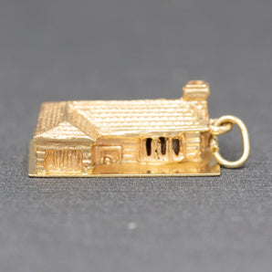 Darling Single Story Ranch House Home Charm in 14k Yellow Gold