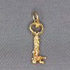 Vintage Embellished Skeleton Key Charm Pendant in 14k Yellow Gold