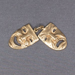 Vintage Comedy and Tragedy Greek Theatre Masks Charm in 14k Yellow Gold