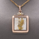 Antique Victorian Gold in Quartz Locket Pendant in 10k Rose Gold