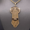 Antique Victorian Enamel Buckle Pendant with Tassel Fringe in 14k Yellow Gold