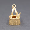 Vintage Fish Fishing Basket Charm in 14k Yellow Gold
