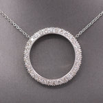 Vintage Diamond 1.50cttw Diamond Circle Pendant Necklace in Platinum