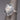 Vintage Faceted Hematite Ring with Old European Cut Diamond Center in 14k White Gold
