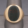 Vintage Men's Bloodstone Oval Signet Ring in 10k Yellow Gold