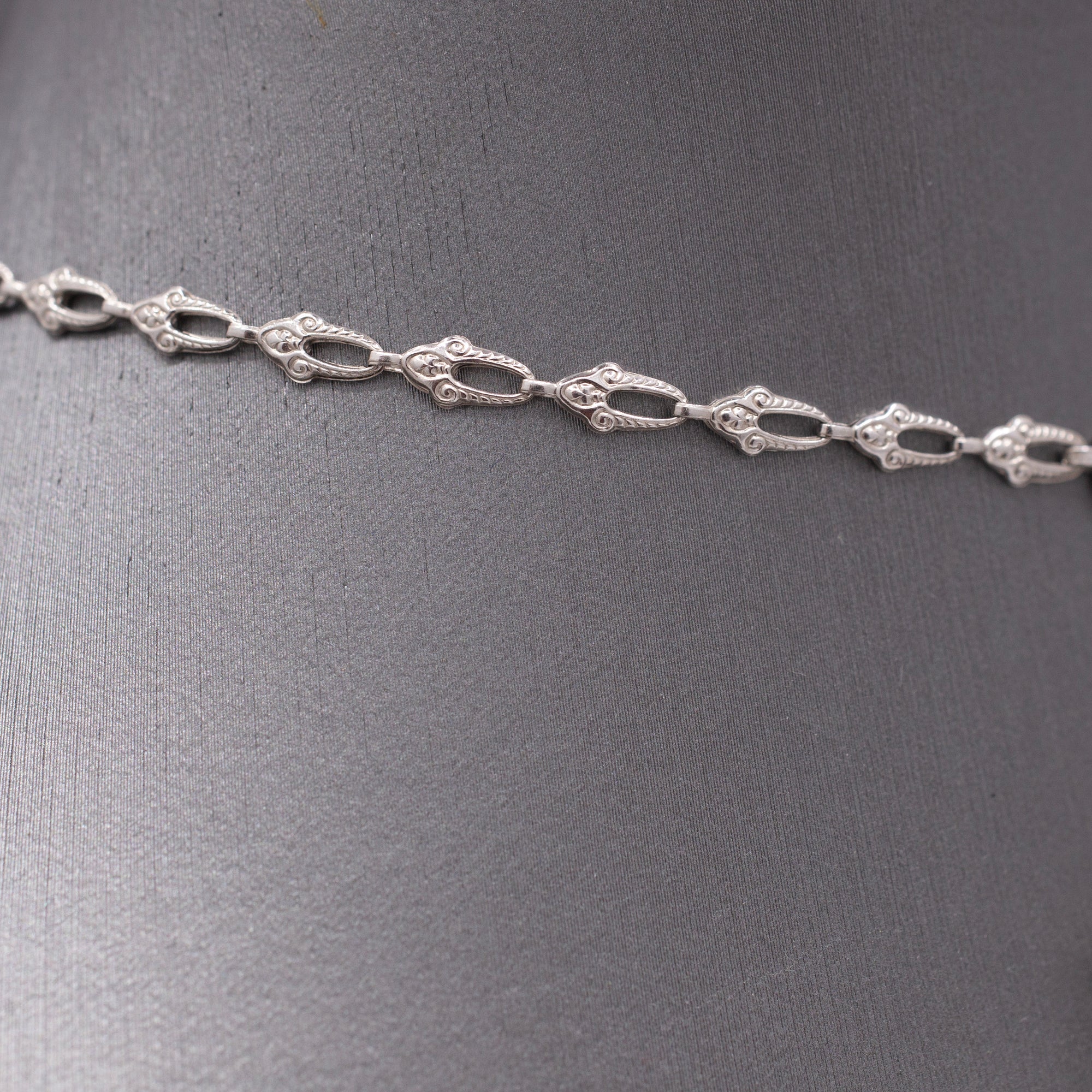 Exquisite Art Deco Camphor Glass and Diamond Statement Necklace in 10k White Gold