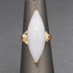 Ladylike Lavender Jade Jadeite Marquise Cocktail Ring In 14k Yellow Gold