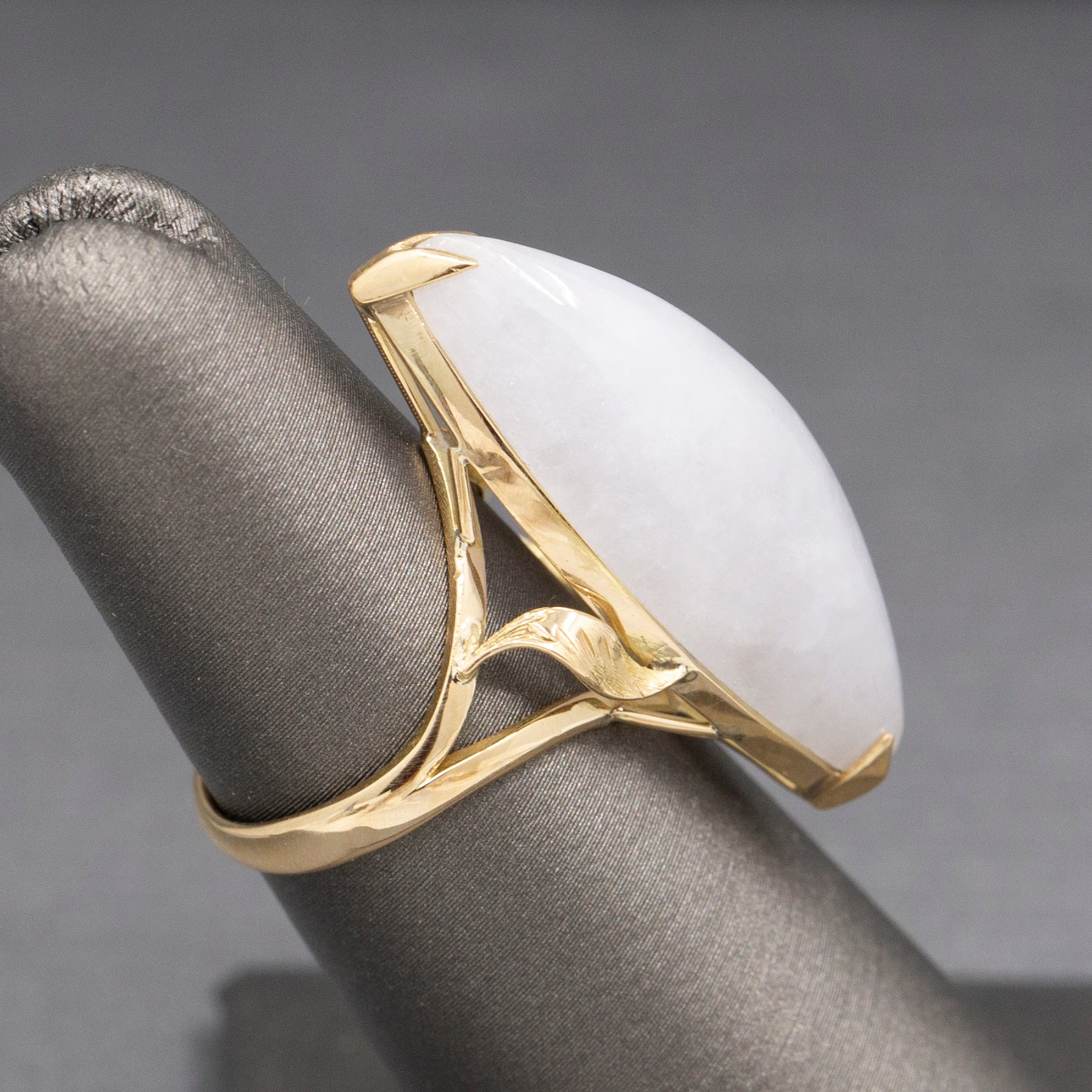 Ladylike Lavender Jade Jadeite Marquise Cocktail Ring In 14k Yellow Gold