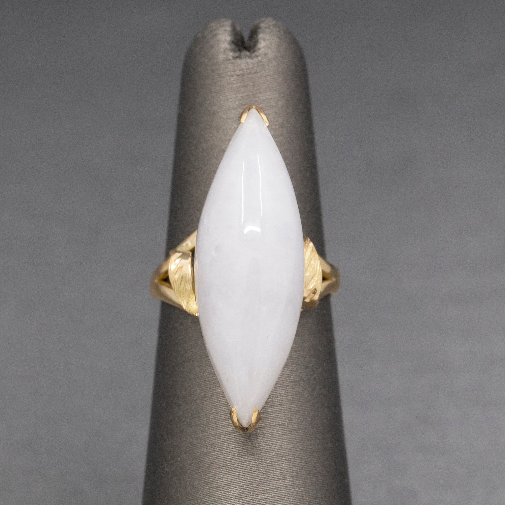 Ladylike Lavender Jade Jadeite Marquise Cocktail Ring In 14k Yellow Gold
