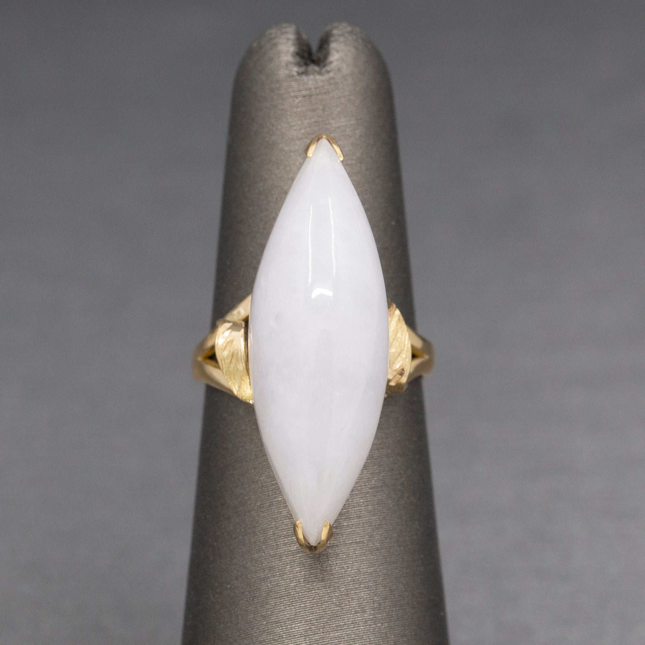 Ladylike Lavender Jade Jadeite Marquise Cocktail Ring In 14k Yellow Gold