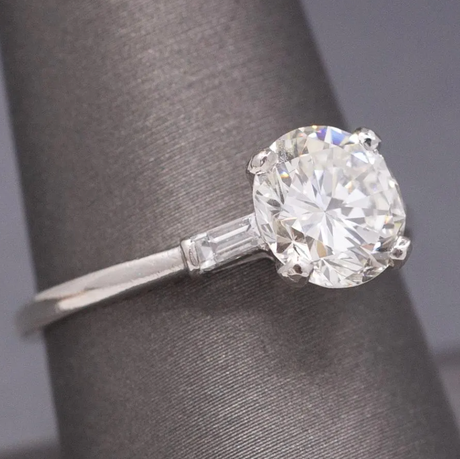 Classic GIA Certified Round Brilliant Cut Diamond Engagement Ring in Platinum