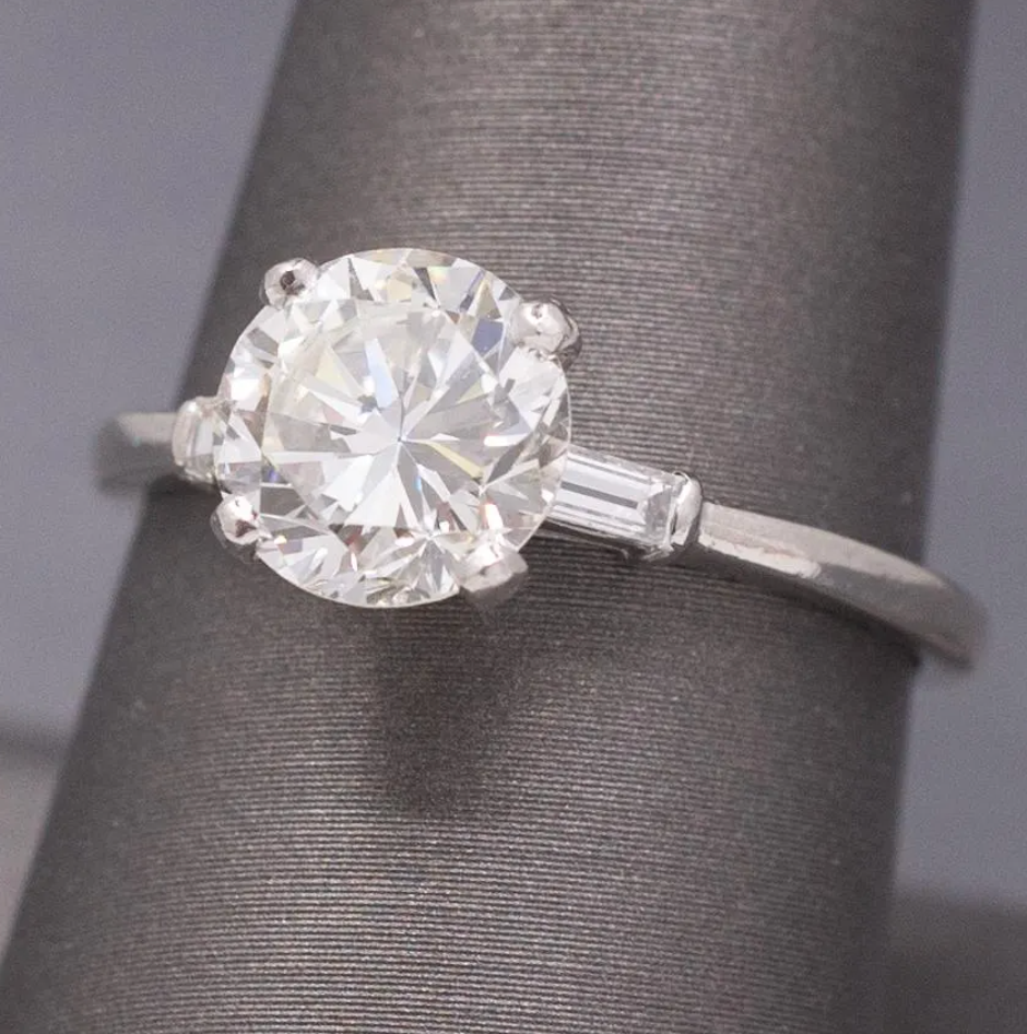 Classic GIA Certified Round Brilliant Cut Diamond Engagement Ring in Platinum