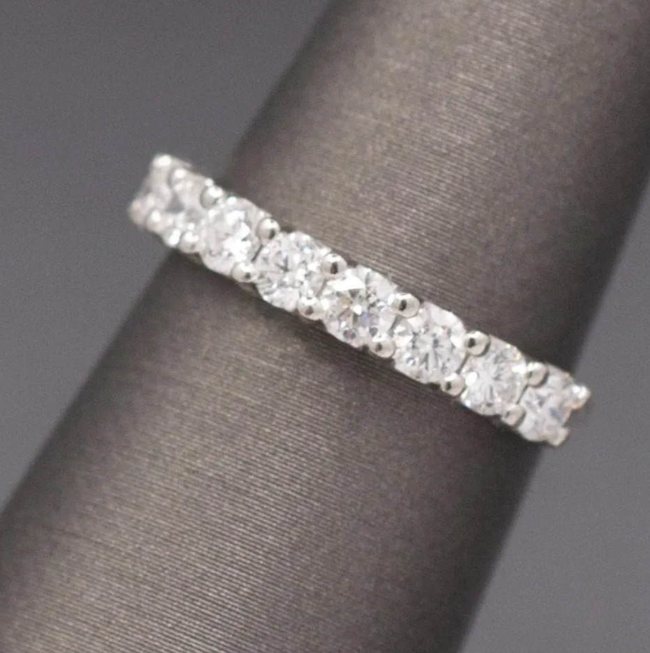 Vintage Blue Nile Luna 1.00ct Diamond Wedding Band Ring in Platinum