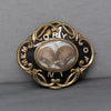 Antique Victorian Mourning In Memory Of Hair Work Brooch in 10k Yellow Gold