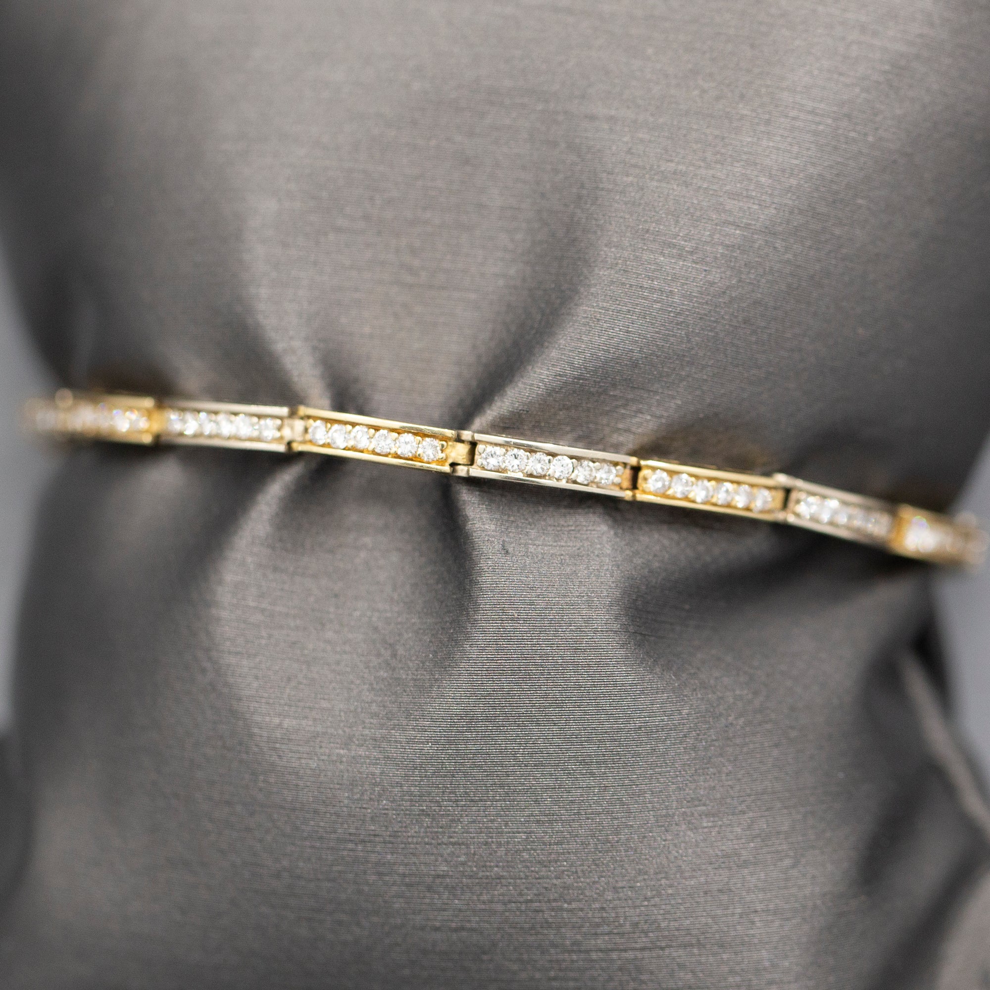 Two Tone Diamond Link Bracelet in 14k White and Yellow Gold 1.44cttw
