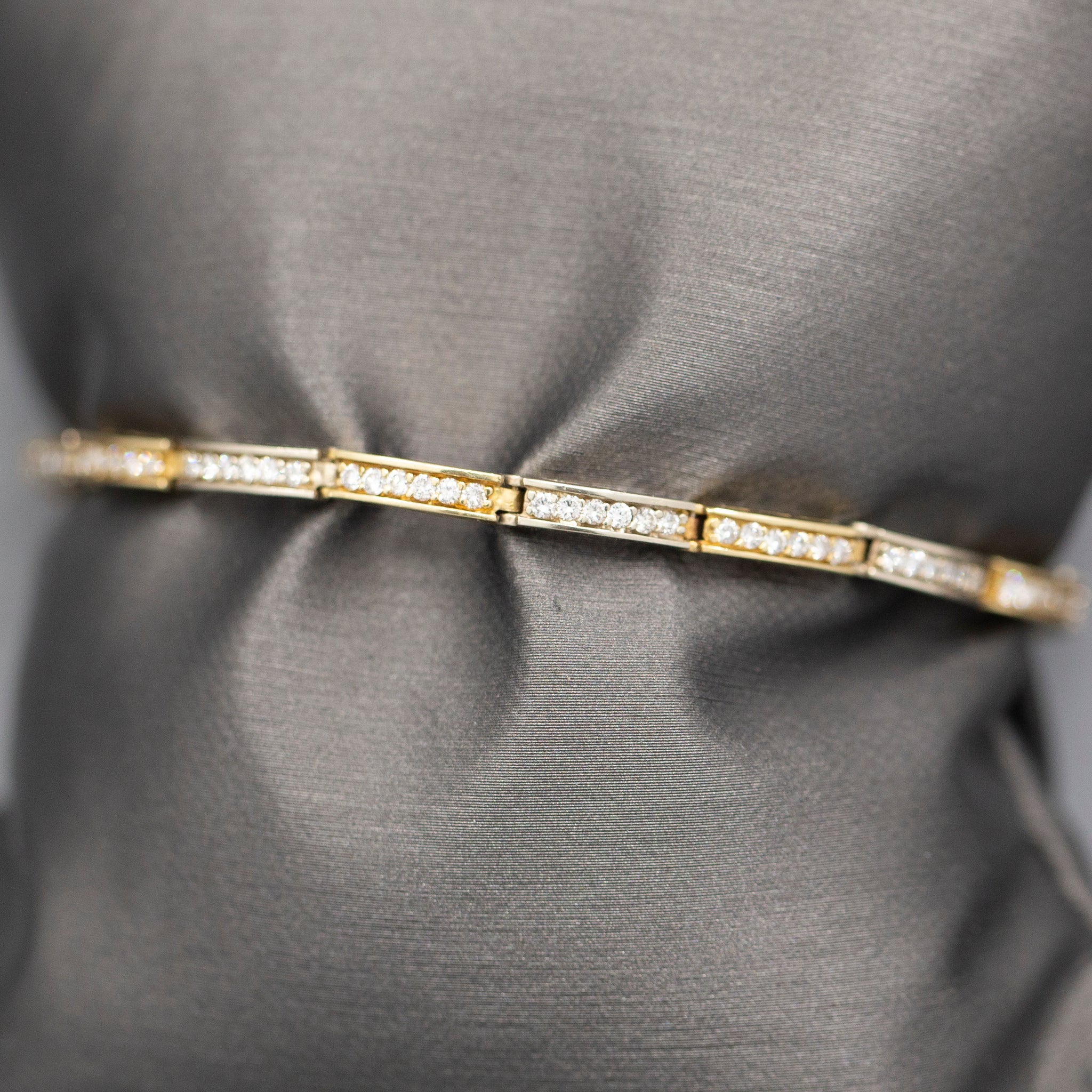 Two Tone Diamond Link Bracelet in 14k White and Yellow Gold 1.44cttw