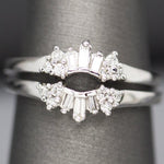 0.28ctw Round and Baguette Diamond Ring Guard Contour Wedding Ring 14k