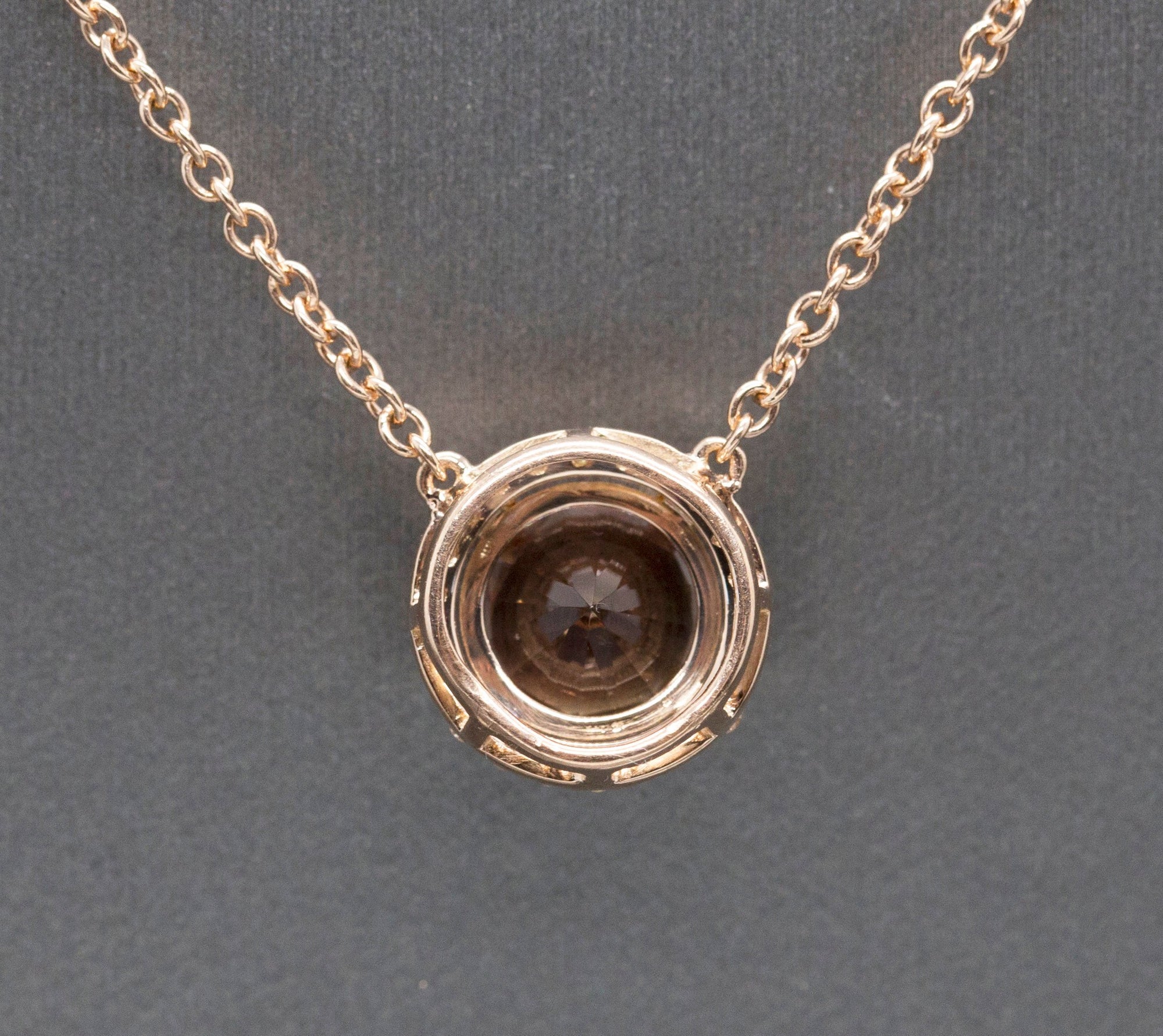Stunning Natural Oregon Sunstone and Diamond Halo Necklace Rose Gold 14k
