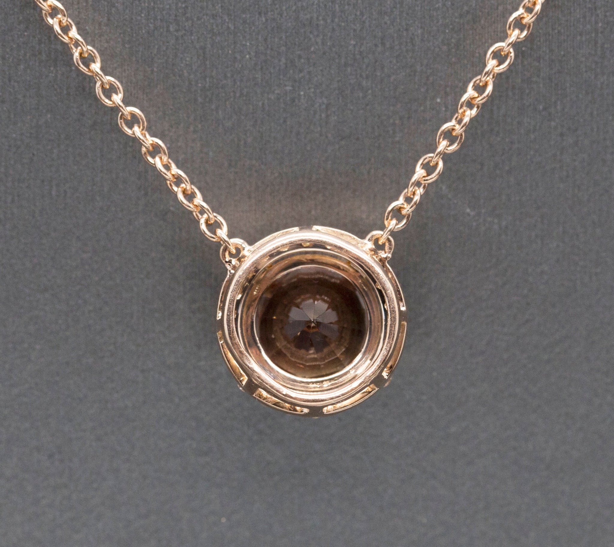 Stunning Natural Oregon Sunstone and Diamond Halo Necklace Rose Gold 14k