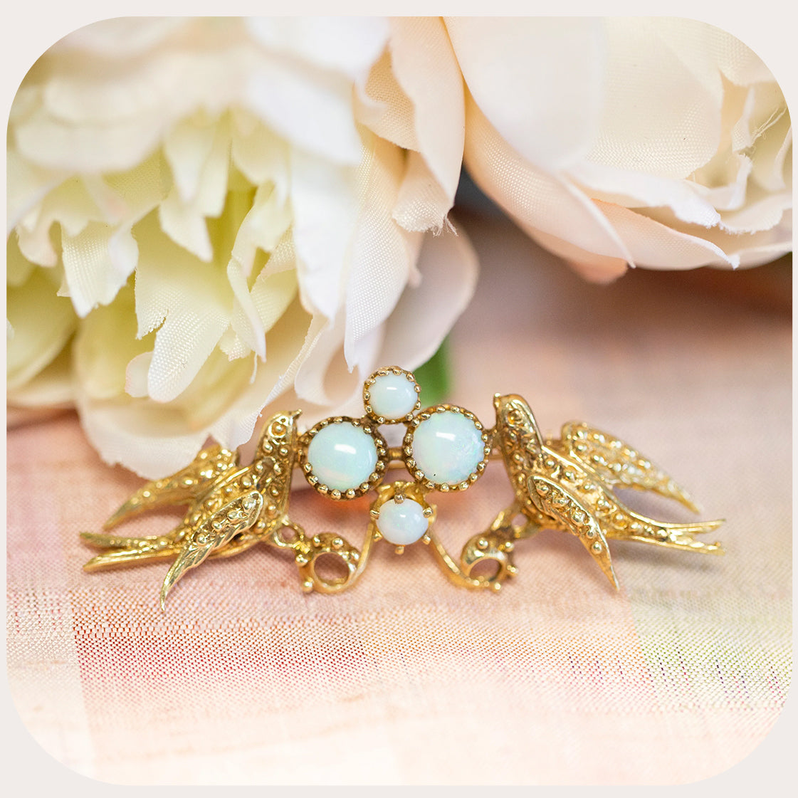 Vintage & Estate Brooches - Opal Bird Brooch 
