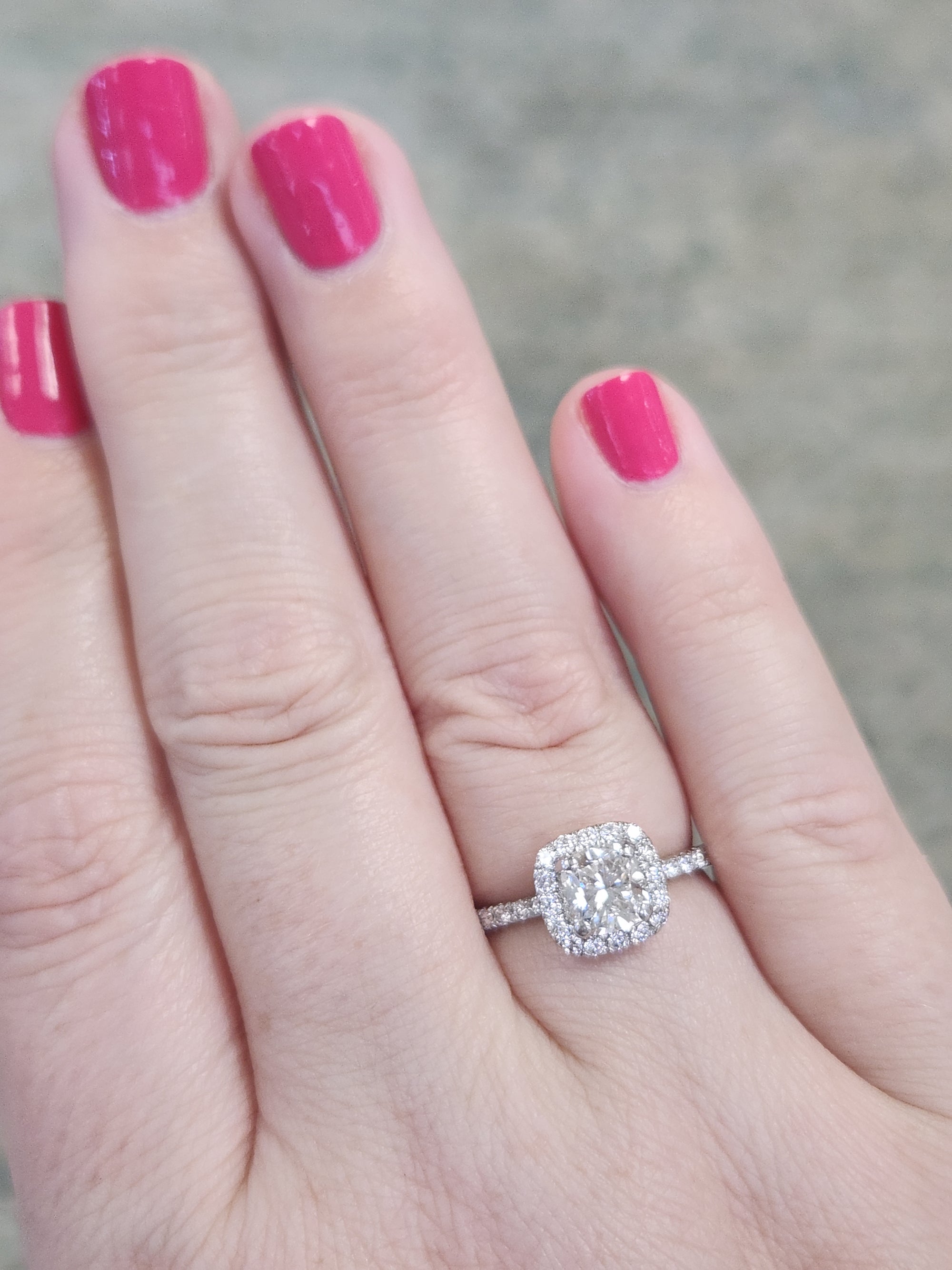 Sparkling GIA Certified Cushion Cut Diamond Halo Engagement Ring in Platinum