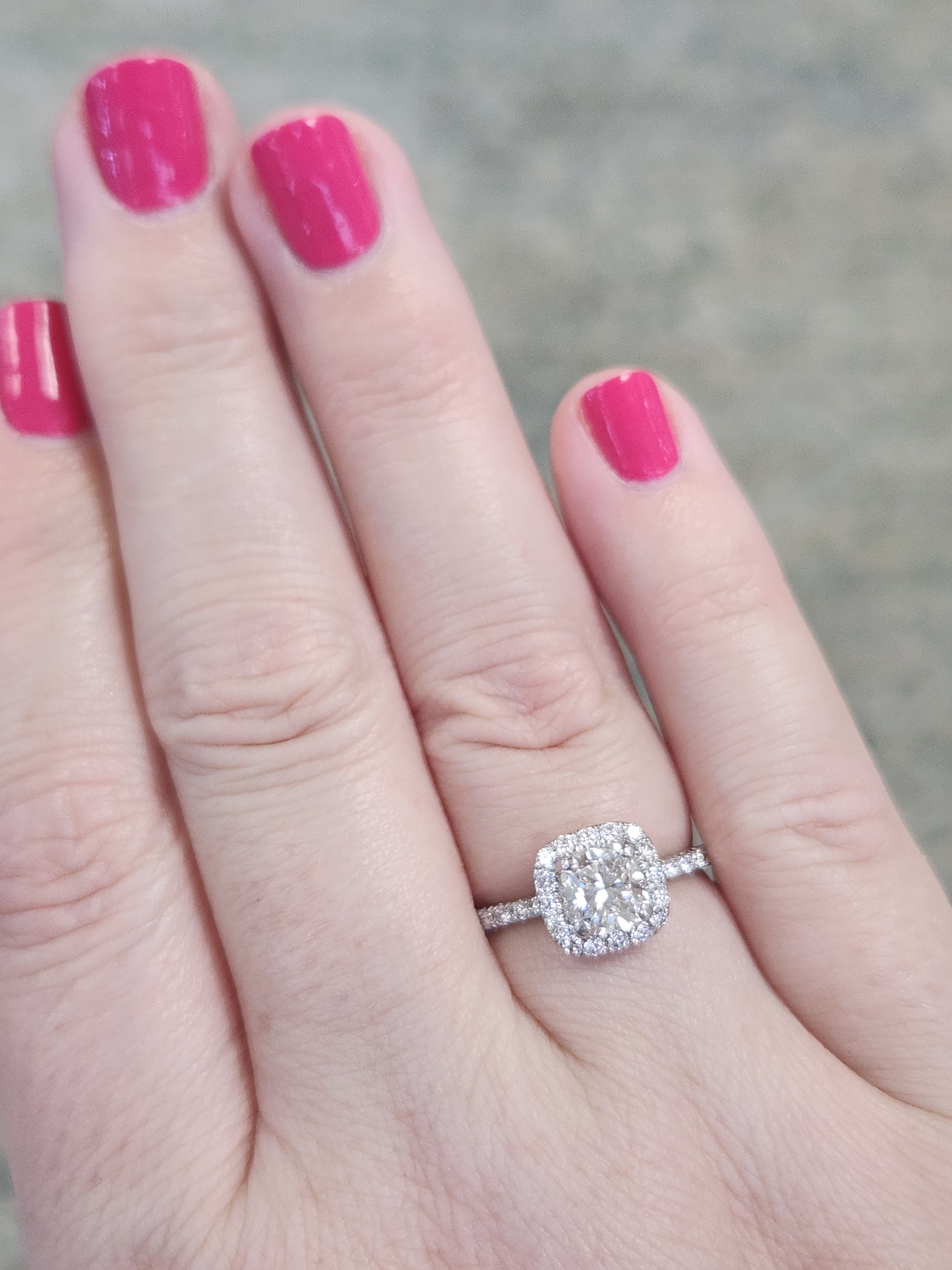 Sparkling GIA Certified Cushion Cut Diamond Halo Engagement Ring in Platinum