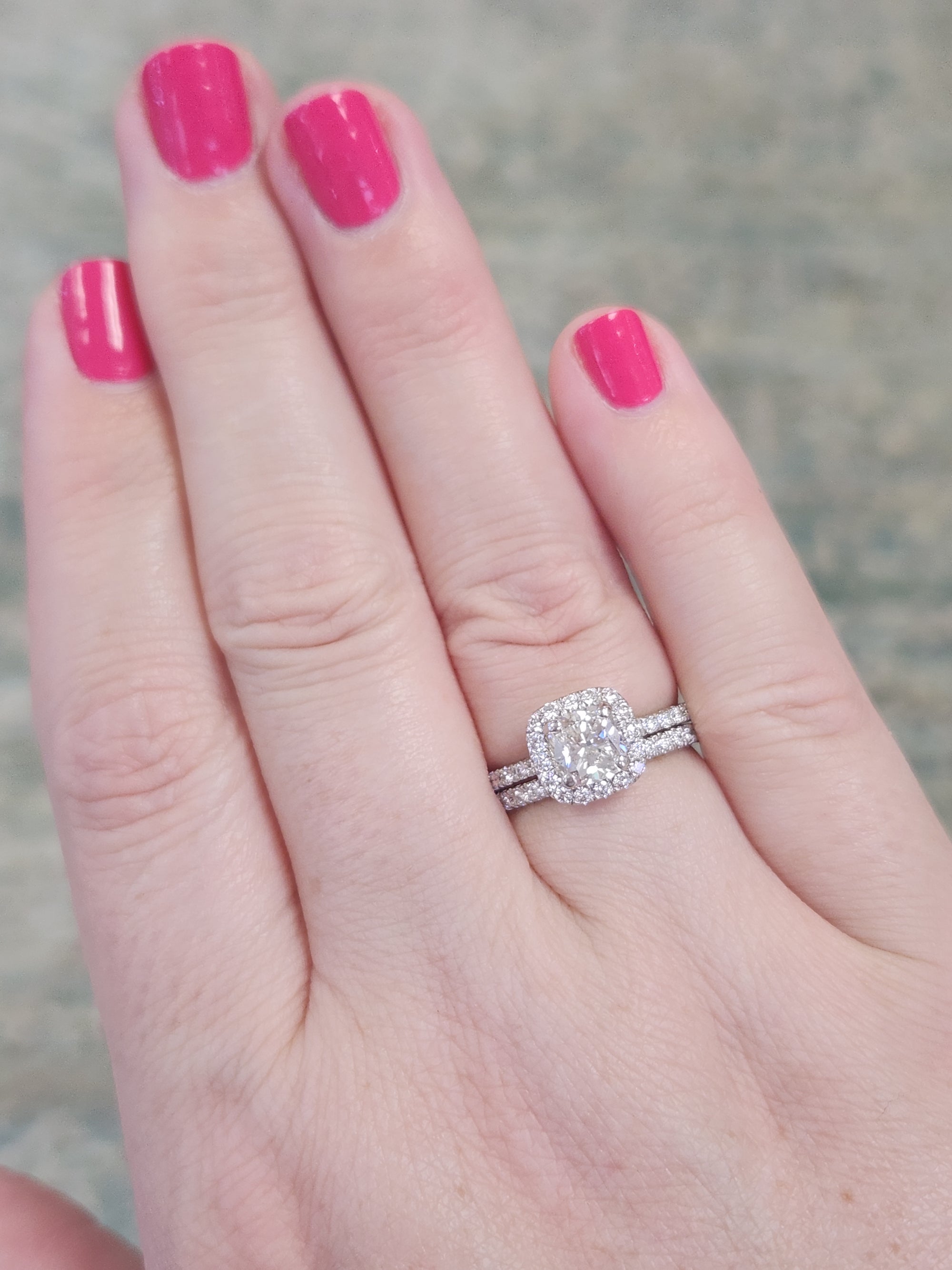 Sparkling GIA Certified Cushion Cut Diamond Halo Engagement Ring in Platinum