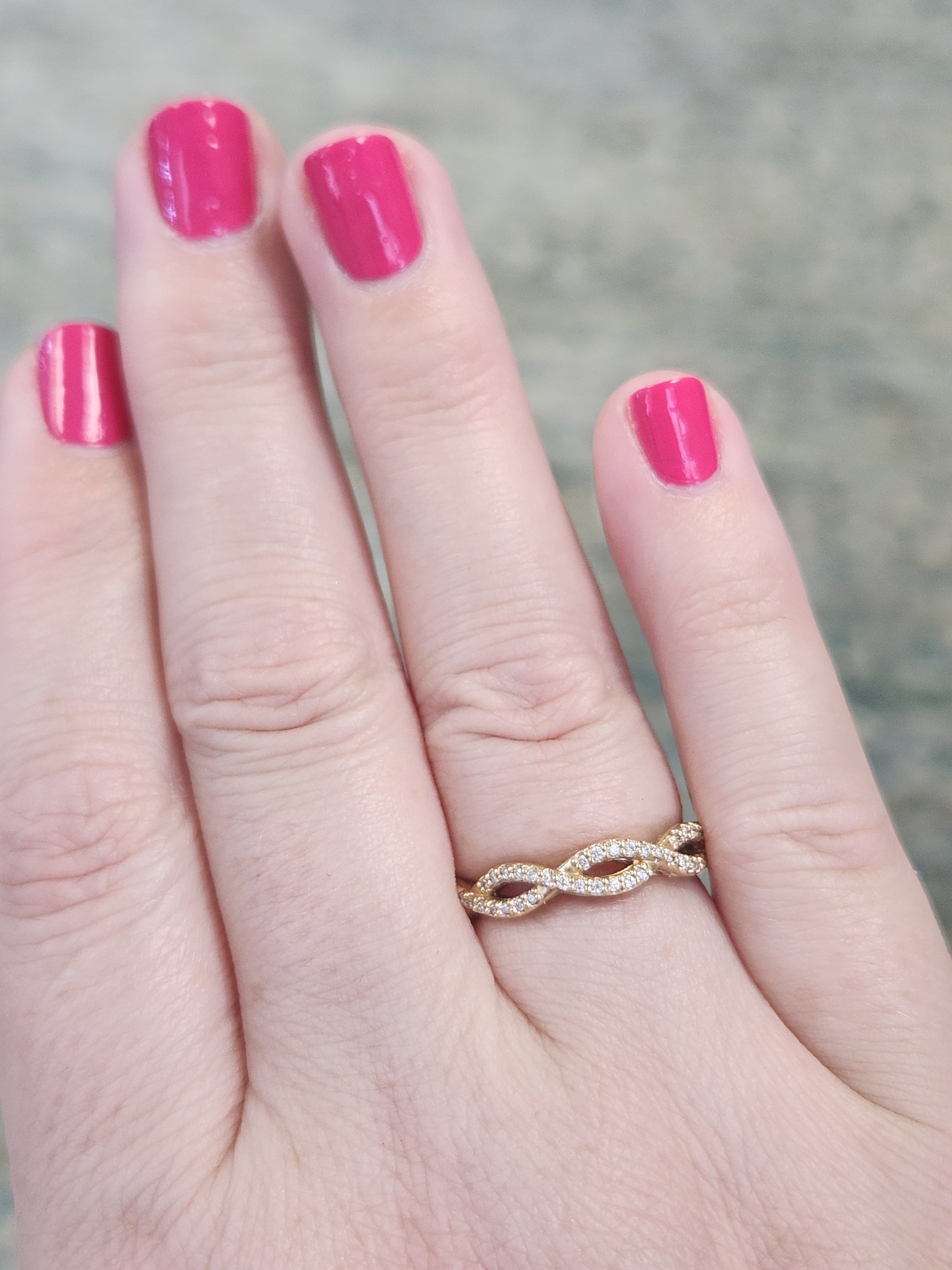 0.35ctw Diamond Infinity Wedding Band Ring 14k Yellow Gold Size 7.25